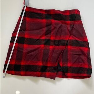 Red and Black Plaid Skirt